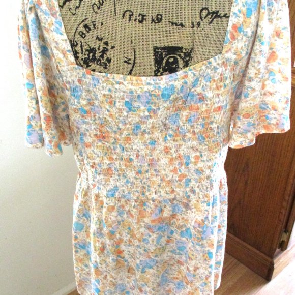 NWT Fat Face Lucia Mineral Top , Short Sleeve, Shirred Top, Multicolor, Size 14 - Picture 8 of 16
